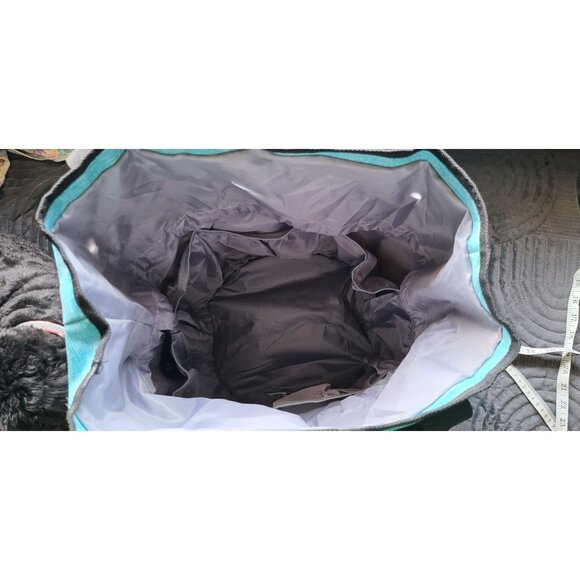 Pavilia Large Aqua Blue Utility Tote Bag With Drawstring Closure & Pockets - Dur - Picture 3 of 10